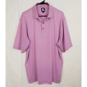 Foot Joy purple striped golf polo shirt size XL Preppy Resort Casual Active